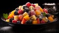 Delicious Frozen Fruit Salad: A Visual Feast In 8k Resolution Royalty Free Stock Photo
