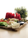 Delicious fruit and cheese plate