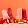 Delicious fruit ice cream for summer natural banner design. Cold tasty dessert for summer food Royalty Free Stock Photo