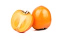Persimmons with half Royalty Free Stock Photo