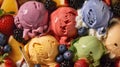 Delicious Fruit Salad Ice Cream: A Macro Shot From A High View Angle Royalty Free Stock Photo