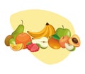 Delicious fruits cartoons