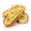 Delicious Garlic Bread Slices on white background Royalty Free Stock Photo