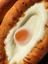 Delicious Georgian bread with egg and cheese