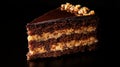 Delicious German Chocolate Cake Slice Displayed Creatively Royalty Free Stock Photo