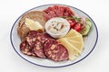 Delicious German wurst or sausage lunch platter