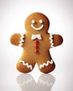 Delicious Gingerbread Man Cookie on a Clear and Crisp Background AI Generated