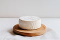 Delicious goat cheese portion, a gourmet appetizer on a wooden board