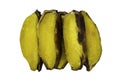Grilled silver bluggoe banana or Kluai hak mook isolated on white background with clipping path