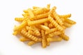 Delicious golden crispy crinkly potato chips Royalty Free Stock Photo