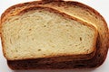 Delicious golden slices of fresh sourdough bread for homemade breakfast