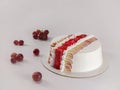 Delicious grape fruit cake on white surface Royalty Free Stock Photo