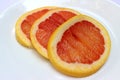 Grapefruit slices in a row