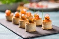 Delicious graved salmon appetizers