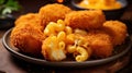 Delicious and greasy deep-fried macaroni and cheese bites