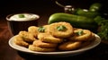 Delicious and greasy fried green tomatoes