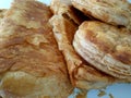 Delicious greek breakfast pastry with semolina custard or cheese