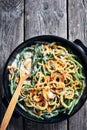 Green Bean Casserole, top view, flat lay Royalty Free Stock Photo