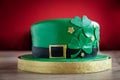 Delicious green cake in the shape of a St. Patrick`s hat