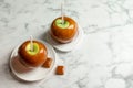 Delicious green caramel apples Royalty Free Stock Photo