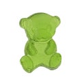 Delicious green gummy bear candy isolated on white