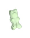 Delicious green jelly bear on white