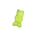 Delicious green jelly bear on white