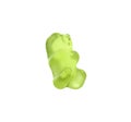 Delicious green jelly bear on white