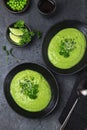 Delicious green peas soup Royalty Free Stock Photo
