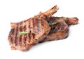 Delicious grilled beef steaks isolated