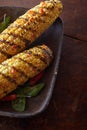 Delicious grilled corn on the cob Royalty Free Stock Photo