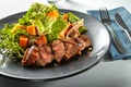 Delicious, grilled meat duck with roasted pumpkin Royalty Free Stock Photo