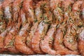 Delicious grilled prawns hot grilled seafood prawns Royalty Free Stock Photo