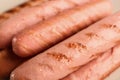 Delicious grilled sausages, closeup Royalty Free Stock Photo