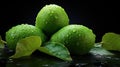 Delicious Guava Fruit with Leaf - An Amazing Tropical Delight AI Generated