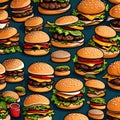 Delicious hamburger - ai generated image