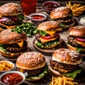 Delicious hamburger - ai generated image