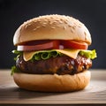 Delicious hamburger - ai generated image