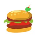 Delicious hamburger flat design burger vector illustration design illustration
