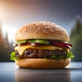 Delicious hamburger - ai generated image