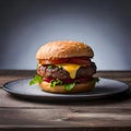 Delicious hamburger - ai generated image