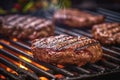 Hamburgers Cooking On Grill