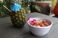 Refreshing Pineapple Shake and Tasty Poke Bowl