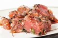 Delicious Hawaiian Poke Raw Fish Prepared with Onions and Seaweed Royalty Free Stock Photo