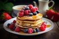 Delicious Healthy breakfast pancake plate. Generate Ai Royalty Free Stock Photo