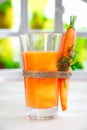 Delicious healthy liquidised carrot juice