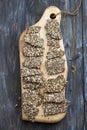 Delicious healthy multigrain gluten-free crackers, ketogenic, from chia seeds, flax, sesame and ground pumpkin seeds on wooden Royalty Free Stock Photo