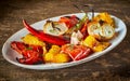 Delicious healthy plate of roasted vegetables