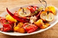 Delicious healthy plate of roasted vegetables