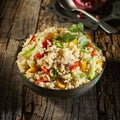 Delicious healthy quinoa and couscous salad Royalty Free Stock Photo